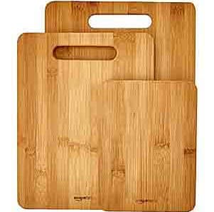 Juego de tablas de cortar de bambú de 3 piezas AmazonBasics