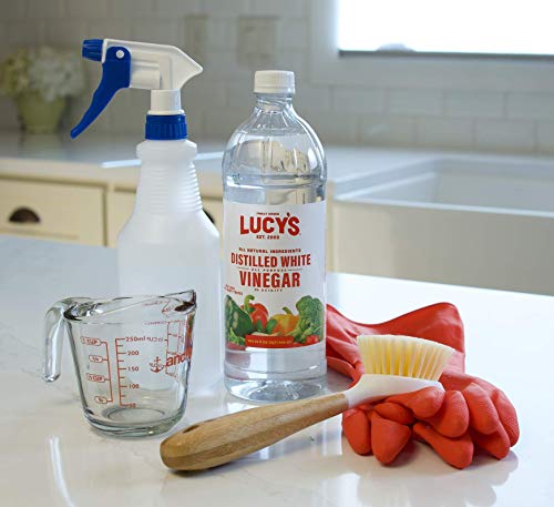 Lucy's Family Owned - Vinagre blanco natural destilado, botella de 32 oz. (paquete de 2) - 5% de acidez