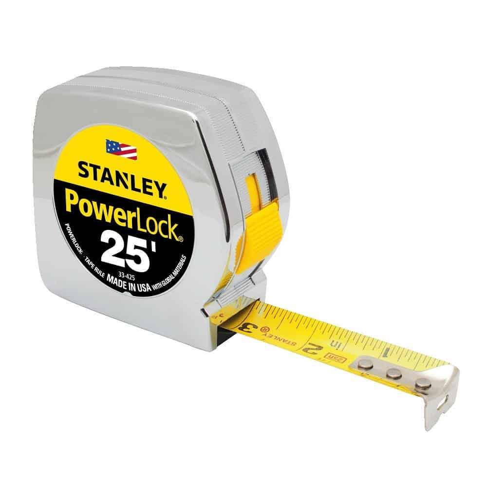 Cinta métrica Stanley 33-425 Powerlock de 25 pies por 1 pulgada.