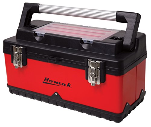 Caja de herramientas Homak de 20 pulgadas, de metal y plástico, con asa de aluminio, roja, RD00120004