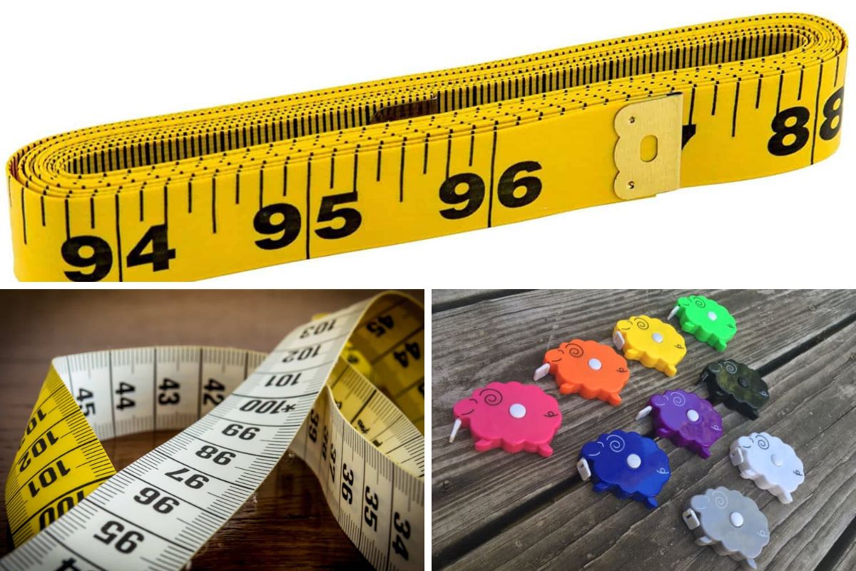 Un collage de fotos de diferentes tipos de cinta métrica.