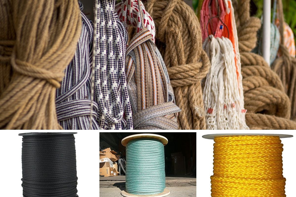 Un collage de diferentes tipos de cuerdas.