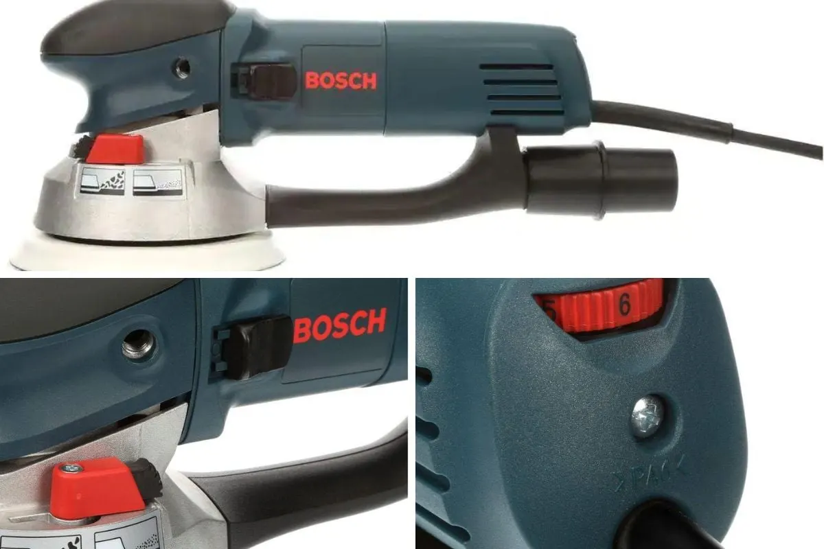 Bosch 1250DEVS Lijadora Orbital de 6 pulgadas y 6,5 Amperios con Cable