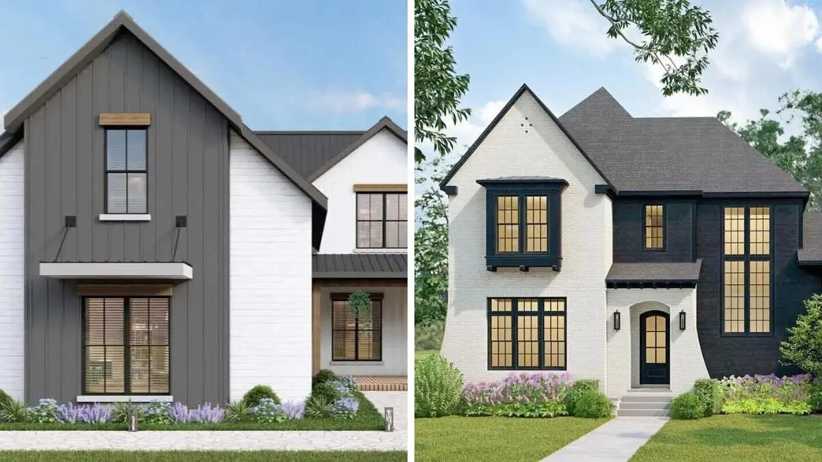 Casas con esquema cromático bicolor contrastado en el exterior