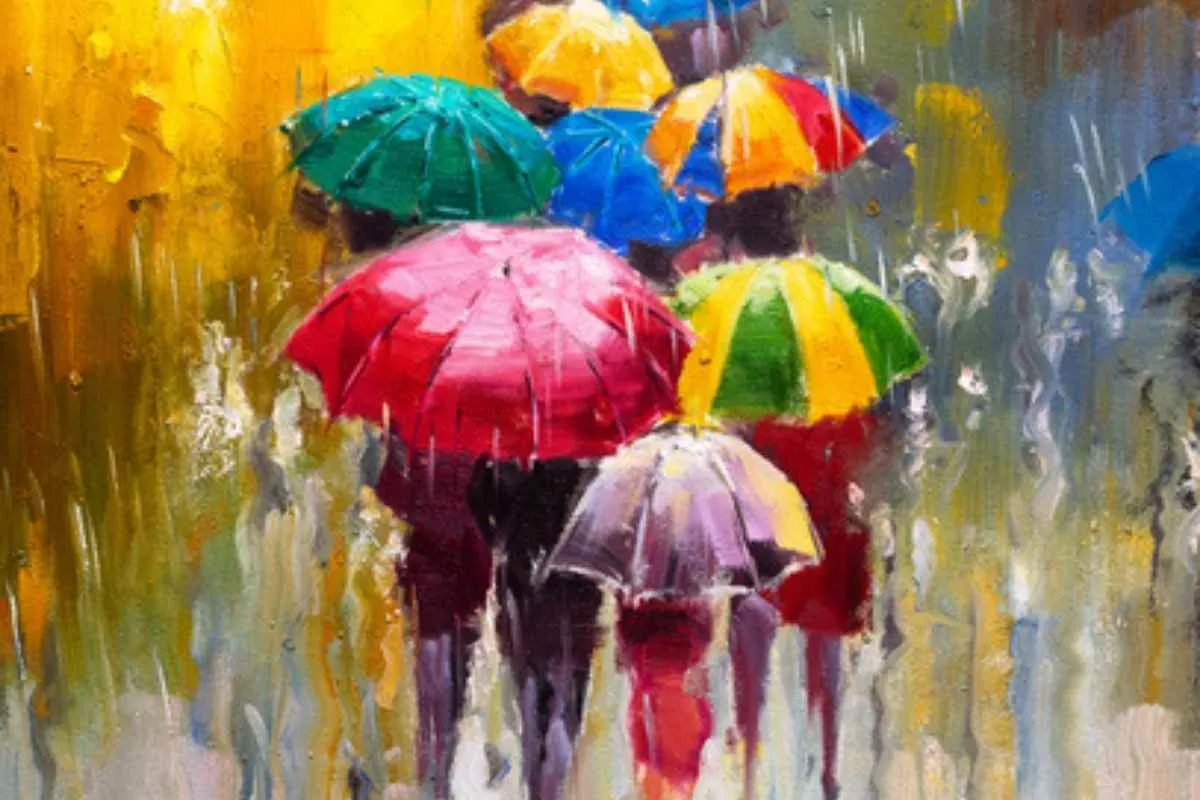 Concepto de pintura al óleo Día lluvioso - Día lluvioso