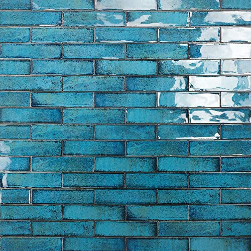Moze Azul 3 pulg. x 12 pulg. Revestimiento cerámico pulido, cocina, baño, azulejos de pared (22 piezas 5,38 pies cuadrados / caja)