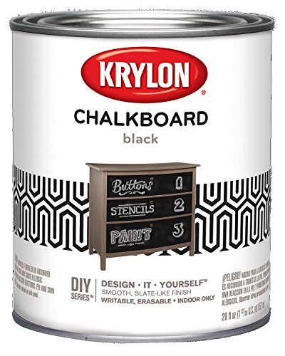 Krylon K05223000 Pintura de Pizarra para Usos Especiales, Negra, Cuarto de galón